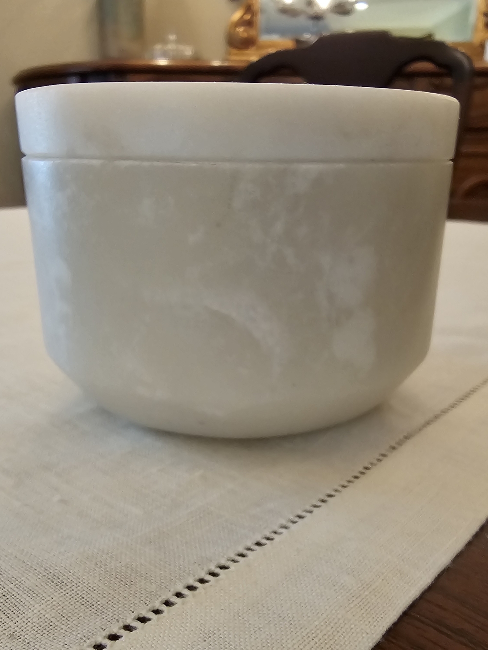 Williams Sonoma White Marble Stacking Spice Canister Salt Cellar 3.5"×2.5"